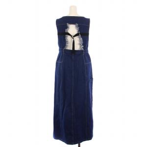 AULA AILA フロントジップデニムジャンパースカート ロング 0 インディゴ 1221-03023 /BM