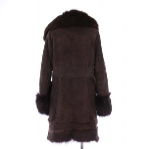 GRACE CONTINENTAL ファーコート ムートンコート ロング フォックスファー 36 茶 06181061 /BM