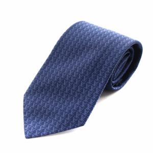 モノグラム レギュラータイ ネクタイ シルク 絹 紺 ネイビー /AN11 OH