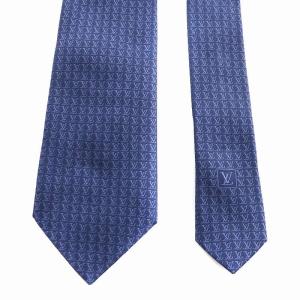 LOUIS VUITTON モノグラム レギュラータイ ネクタイ シルク 絹 紺 ネイビー /AN11 OH