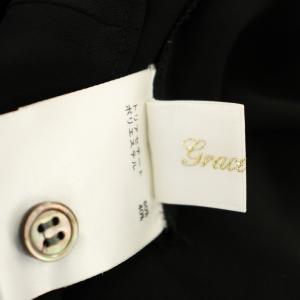 Grace Class シースルーシャツ 0223-41144 ノーカラー リボンタイ ブラウス 長袖 36 黒 ブラック /G