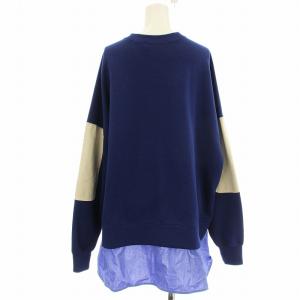 nagonstans スウェット 470FA880-0500 トレーナー レイヤードスウェット 長袖 M 青 ネイビー /G