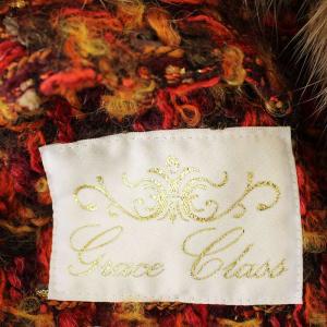 Grace Class モヘヤ混コート 2536-9145 ファー コート 36 オレンジ 赤 /G
