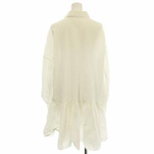 ENFOLD ギャザーチュニック シャツ 300ES330-1450 長袖 ブラウス 38 白 ホワイト /G