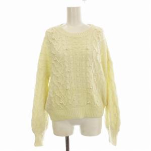 ニット セーター 長袖 パール装飾 36 白 ホワイト 18443040 /EE