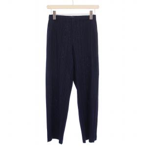 イッセイミヤケ イージーパンツ スラックス ウエストゴム ストレッチ 2 紺 ネイビー /BB