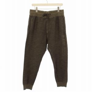 ジョガーパンツ イージー ウエストゴム ストレッチ ロゴ M カーキ /BB