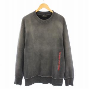 スウェット トレーナー 長袖 クルーネック ストレッチ ロゴ プリント S グレー /BB