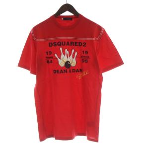 Tシャツ カットソー ボウリングモチーフ プリント 半袖 L 赤 レッド /RO