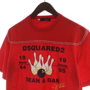 DSQUARED2 Tシャツ カットソー ボウリングモチーフ プリント 半袖 L 赤 レッド /RO