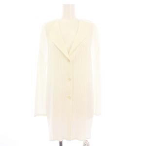 PLEATS PLEASE ISSEY MIYAKE イッセイミヤケ プリーツロングカーディガン 3 ホワイト PP13-JA101