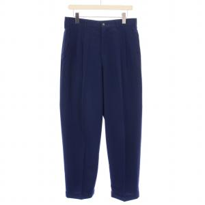 テーパードパンツ スラックス タック ジップフライ M 紺 ネイビー /BB