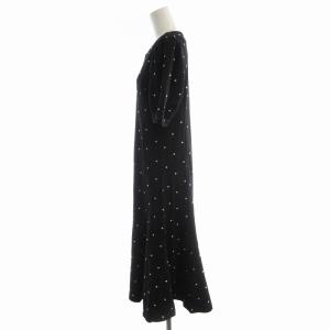 franche lippée ワンピース ロング ドット 半袖 M 黒 ブラック 3115280 /EE