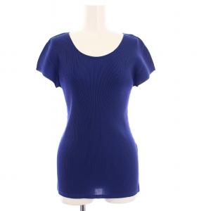 イッセイミヤケ プリーツカットソー 半袖 無地 3 ブルー PP13-FK322 /KH