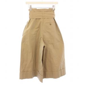 Alexander McQueen ワイドパンツ タック ジップフライ ベルト リボン 36 ベージュ /BB