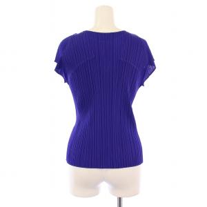 PLEATS PLEASE ISSEY MIYAKE イッセイミヤケ カットソー 半袖 ストレッチ 無地 3 紫 パープル /BB