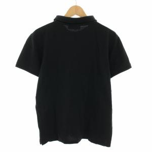 Maison Kitsuné ポロシャツ 半袖 ロゴワッペン L 黒 ブラック /YT