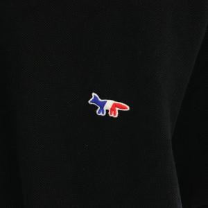 Maison Kitsuné ポロシャツ 半袖 ロゴワッペン L 黒 ブラック /YT