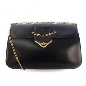 サファイアライン ショルダーバッグ チェーン ブラック ゴールドカラー