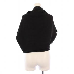 me ISSEY MIYAKE カーディガン ストレッチ ドルマンスリーブ 半袖 プリーツ ハイネック F 黒 ブラック /BB