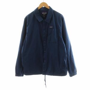 オールウェア ヘンプ コーチズジャケット All-Wear Hemp Coaches ロゴ L 紺 ネイビー