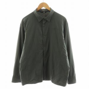 オクトーバーミッドシャツ October Mid Shirt ジャケット ロゴ ナイロン L グレー NR62301