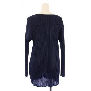 PLEATS PLEASE ISSEY MIYAKE イッセイミヤケ カットソー ストレッチ ネイビー