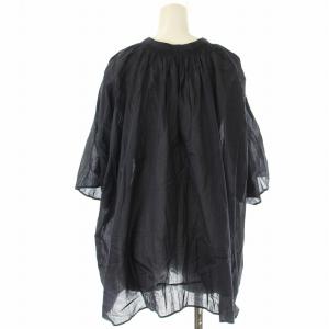 URBAN RESEARCH DOORS コットンボイルロールアップスリーブブラウス 半袖 M 紺 ネイビー DR45-23U108 /OR