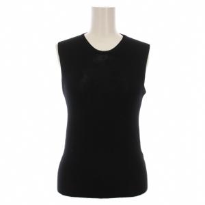 シルク ニット ノースリーブ カットソー 38 黒 /YM