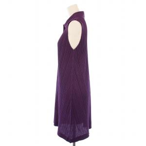 PLEATS PLEASE ISSEY MIYAKE イッセイミヤケ シャツワンピース 3 パープル