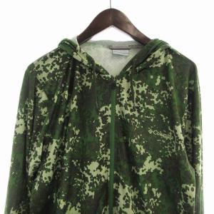 Columbia Byway Buds Full Zip Hoodie ジップアップパーカー 総柄 長袖 XL 緑 グリーン