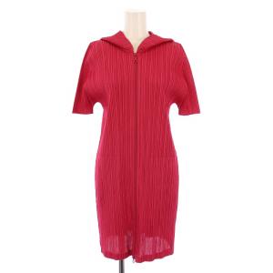 イッセイミヤケ ショートスリーブプリーツジップアップパーカー