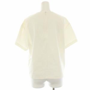 LE CIEL BLEU 24SS カットソー Tシャツ 半袖 パール アシメデザイン 36 白 ホワイト 24S62619 /HN