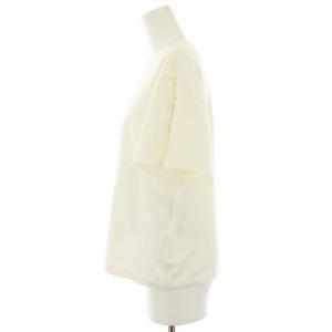 LE CIEL BLEU 24SS カットソー Tシャツ 半袖 パール アシメデザイン 36 白 ホワイト 24S62619 /HN