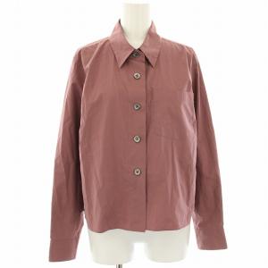 22AW マットコットンポプリンシャツ ブラウス 長袖 ショート丈 1 ローズピンク 578-2253017