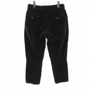 45rpm Bakkurii クロップドパンツ ベロア ジップフライ 裾ボタン 0 黒 ブラック 5-11-6020