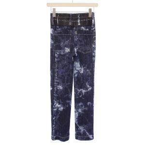 PLEATS PLEASE ISSEY MIYAKE イッセイミヤケ デニム転写 ウォッシュド イージーパンツ 3 ネイビー