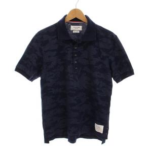 ポロシャツ カモフラ 千鳥格子 半袖 3 紺 MJP014AK8257 /YM