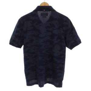 THOM BROWNE ポロシャツ カモフラ 千鳥格子 半袖 3 紺 MJP014AK8257 /YM