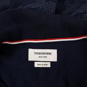 THOM BROWNE ポロシャツ カモフラ 千鳥格子 半袖 3 紺 MJP014AK8257 /YM