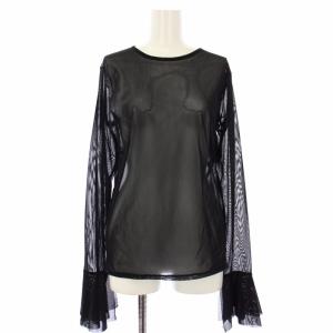 24AW ラッフルスリーブチュールプルオーバー シアー 長袖 黒 24070912505040 /TK