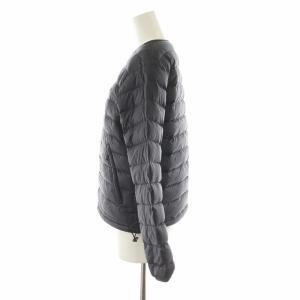 DANTON クルーネック インナーダウンジャケット ワッペン ロゴ ナイロン アウター 34 黒 ブラック 19A-KW-001