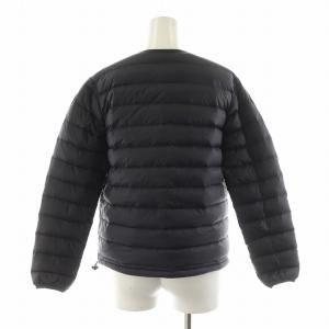 DANTON クルーネック インナーダウンジャケット ワッペン ロゴ ナイロン アウター 34 黒 ブラック 19A-KW-001