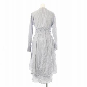 furfur シャツワンピース ロング ストライプ柄 長袖 F 白 ホワイト 青 ブルー RWF0194024 /OR