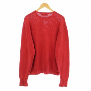 Polo by Ralph Lauren ニット セーター 長袖 クルーネック ロゴ刺繍 L 赤 レッド /KU
