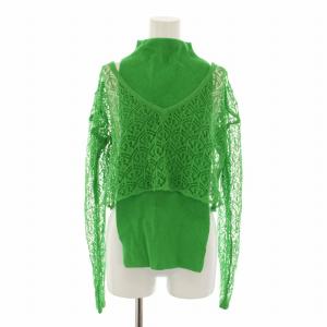 2点セット ステュディオス Studious別注 レースアンドニットペアトップス レイヤードニット 長袖