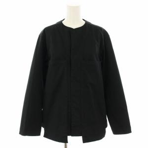 23SS ノーカラージャケット アウター M 黒 ブラック PL31FD909 /YT