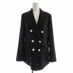 ESSEN テーラードジャケット リネン混 ダブル 38 黒 ブラック 3165-92006 /EE