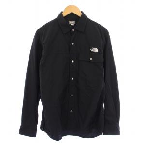 Nuptse Shirt ヌプシシャツ カジュアル ナイロン 長袖 レギュラーカラー ロゴ 刺繍 M 黒