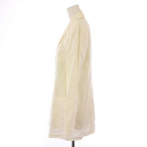 Max Mara テーラードジャケット アウター ダブル 背抜き 麻 リネン 42 白 ホワイト /BB